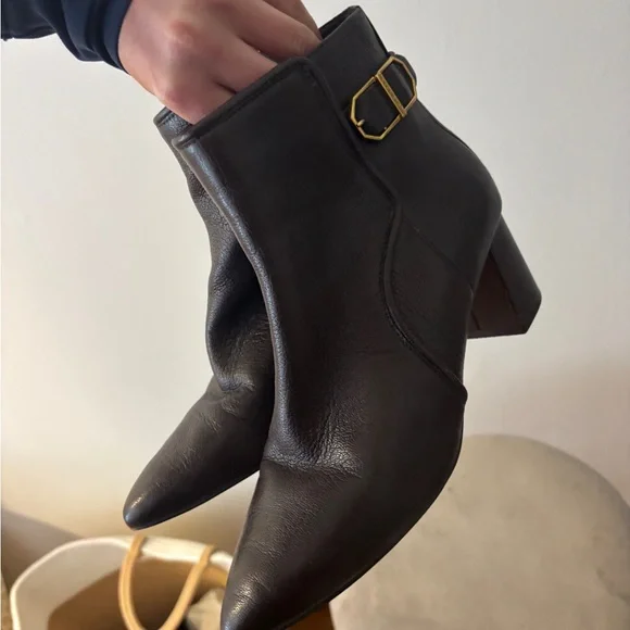 Cole Haan Brown Ankle Booties with Block Heel - Picture 1 of 3